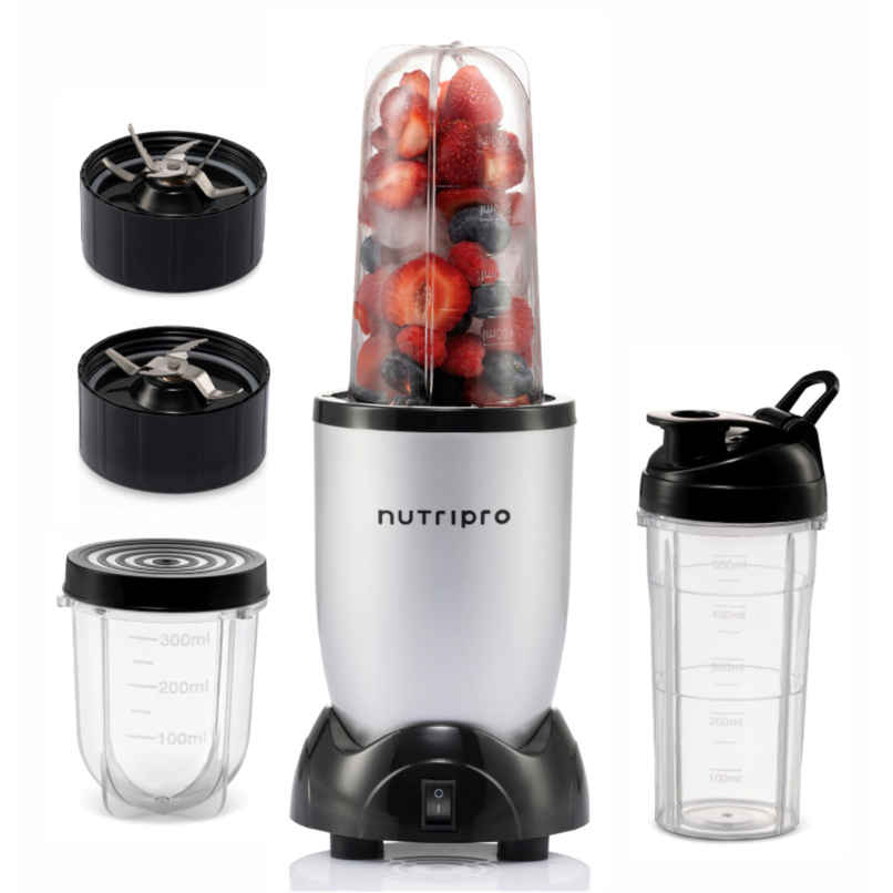 NUTRIPRO Nutri Blender Juicer Mixer Grinder 500W- 3 Jars & 2 Blades | Silver