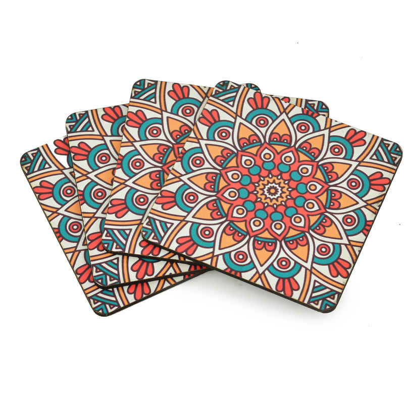 OGGN Vista Square Wooden Printed Coaster - 4 inch