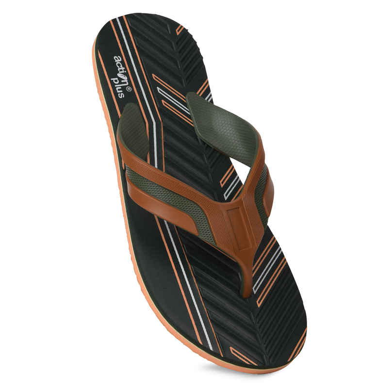 Action Slipper For Men | Ontm-40 Military Green-Tan - UK-7