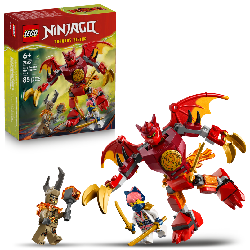 LEGO NINJAGO Kais Dragon Mech Battle Pack Mech Toy 71851