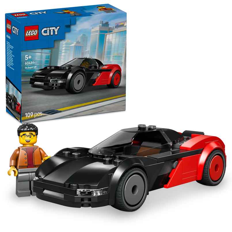 LEGO City EV Supercar Toy Building Kit and Minifigure 60486 LEGO City EV Supercar Toy Building Kit and Minifigure 60486