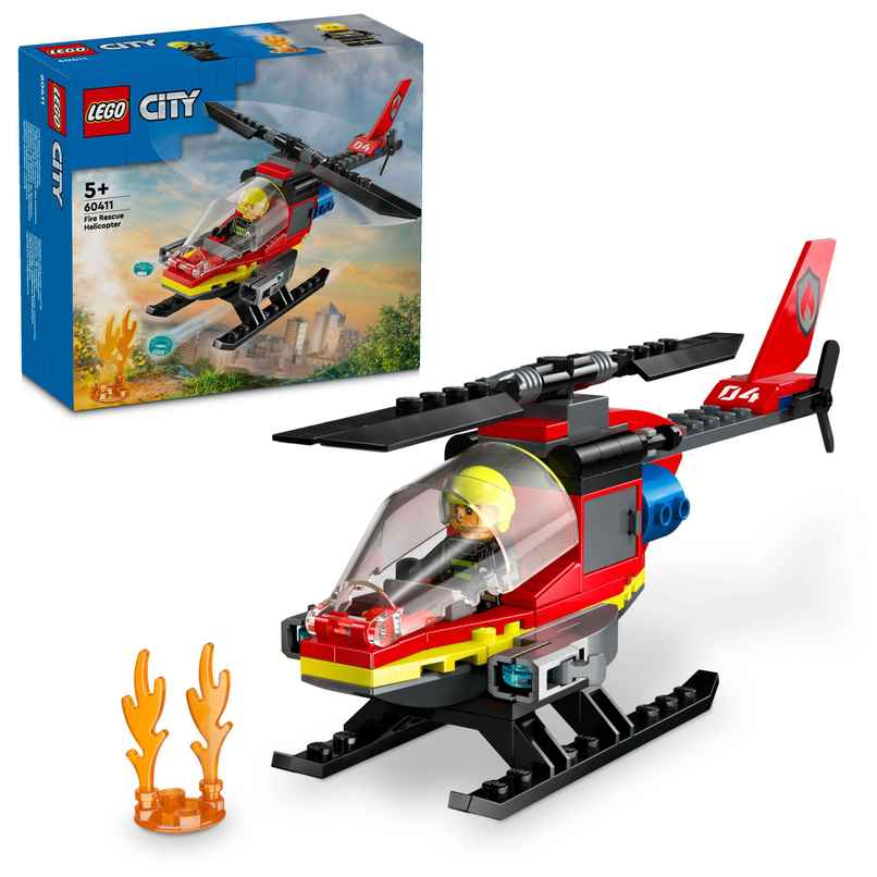LEGO City Fire Rescue Helicopter Building Set 60411 Multicolour For Kids Ages 5Y+ LEGO City Fire Rescue Helicopter Building Set 60411 Multicolour For Kids Ages 5Y+