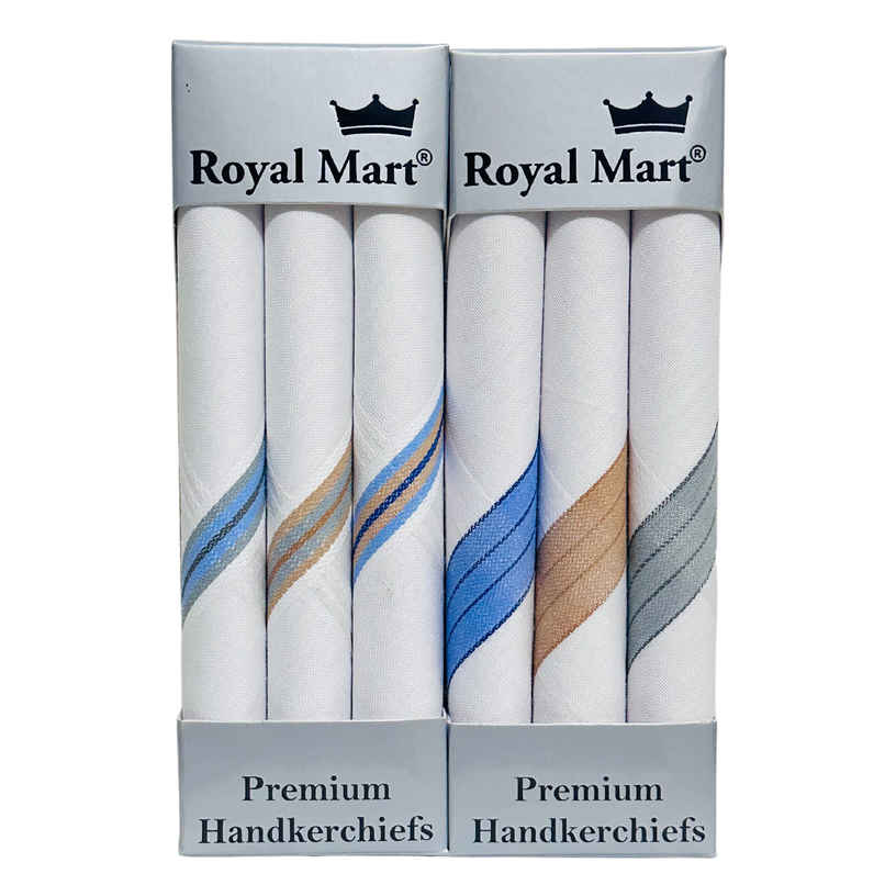 Royal Mart Men's Striped Cotton Handkerchief | Assorted