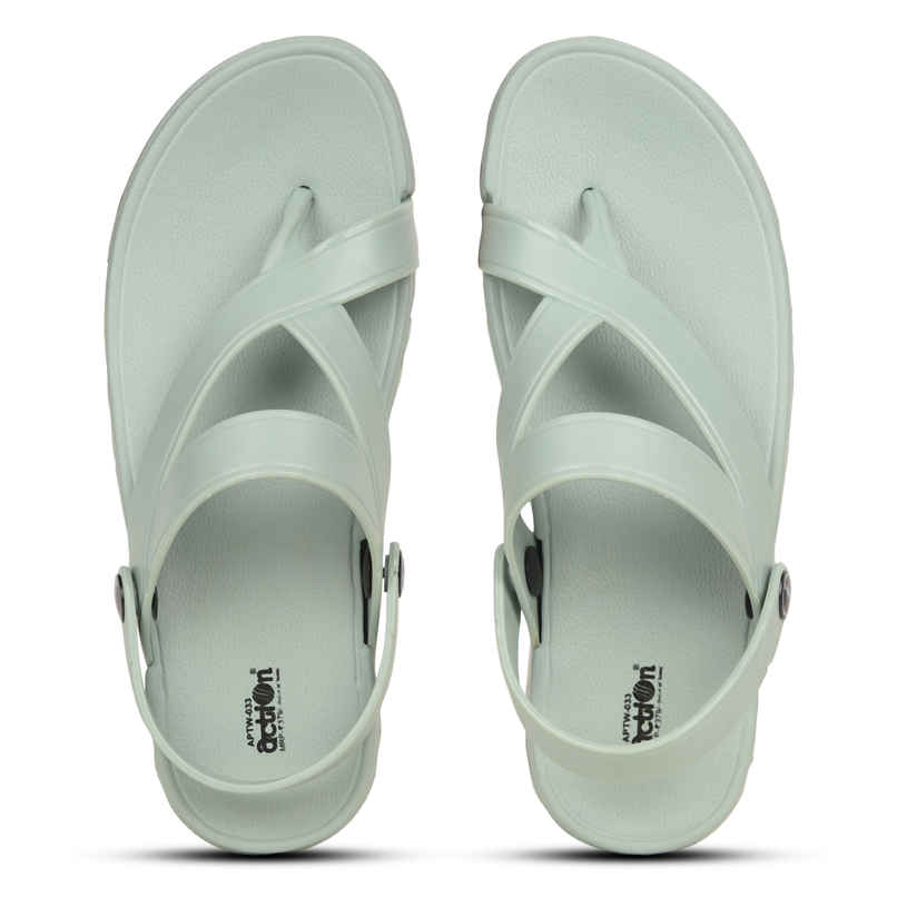 Action Women's Aptw-33 Backstrap Sandals | Office Wear | Comtable Sandals | Spring Green - UK 8