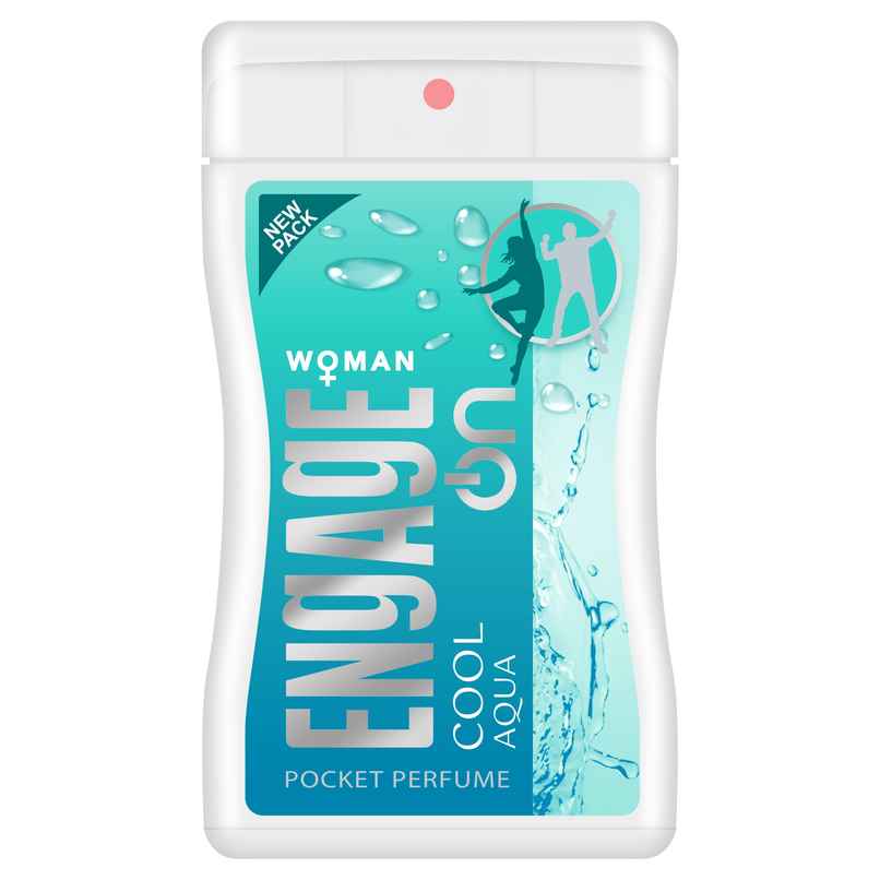 Engage On Cool Aqua Pocket Perfume Women | 250 Sprays | Fresh & Green