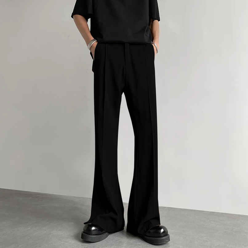 FTX Men's Loose Fit Solid Formal Bell Bottom Trouser | Black - 32