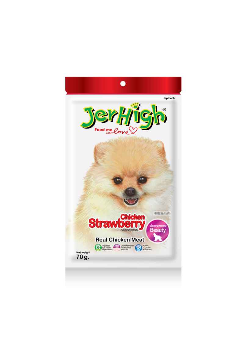 Jerhigh Strawberry Stick Chicken Adult Dog Treats