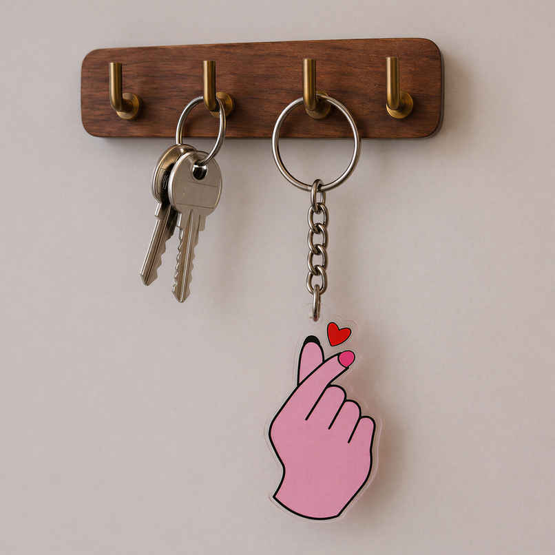 Korean Heart Hand Sign Keychain | Oye Happy