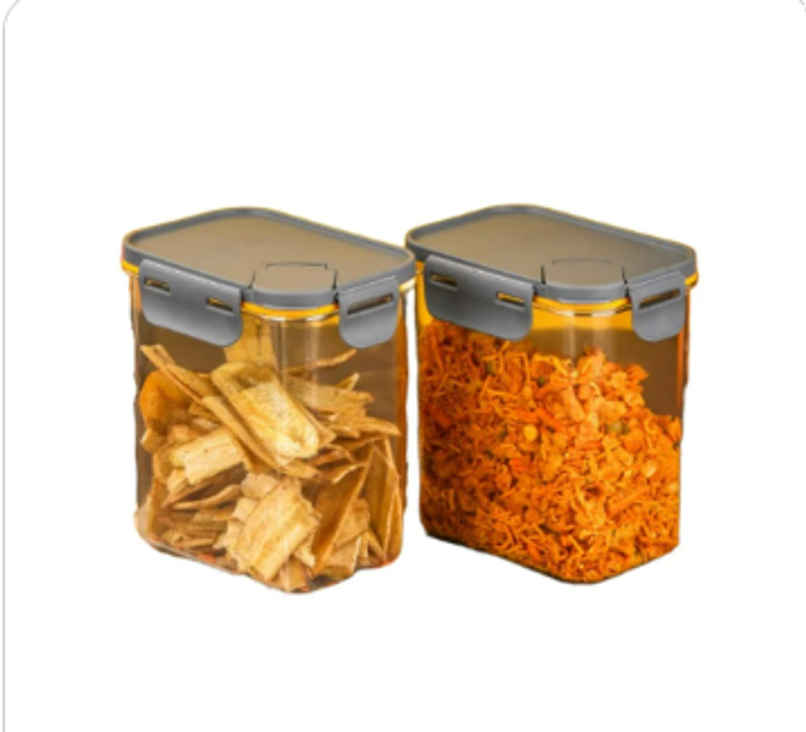 YELLOCUT Plastic Container Set | Transparent - 1100 ml