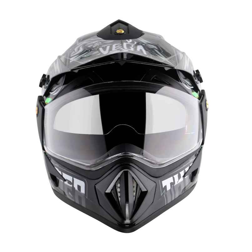 Vega Off Road D/V Thunder Lightweight Full Helmet- Black Grey - M Vega Off Road D/V Thunder Lightweight Full Helmet- Black Grey - M