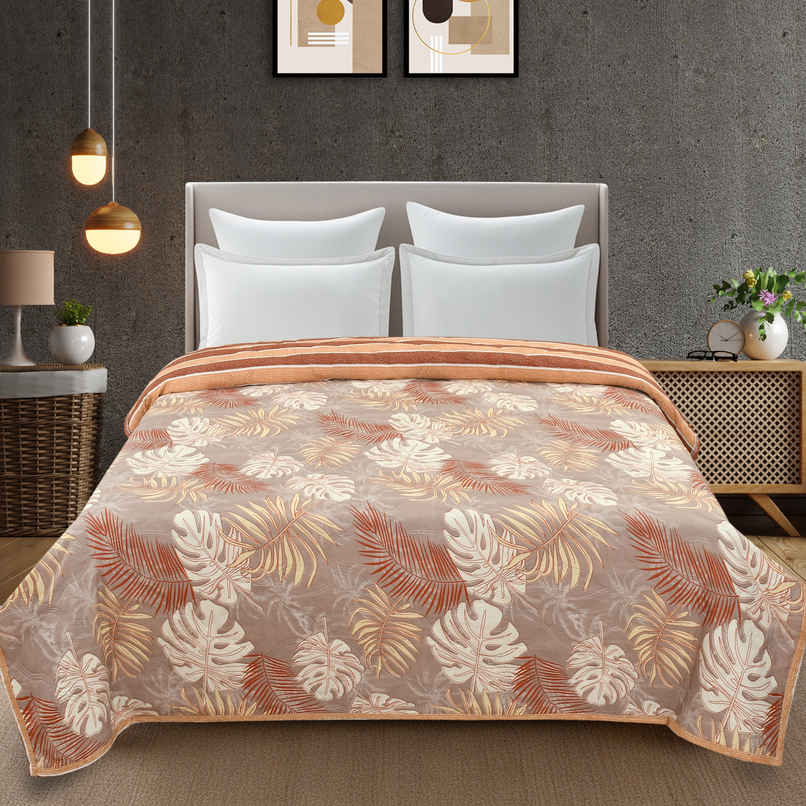 Furnofy Ultrasonic Comforter King Size Light Weight | Microfibre | Brick & Brown - 80 x 90 in