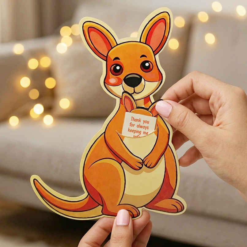 Kangaroo Pull-Out Greeting Card For Mom| Oye Happy Kangaroo Pull-Out Greeting Card For Mom| Oye Happy