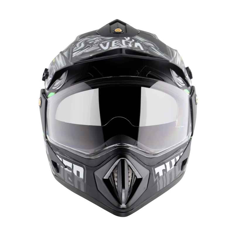 Vega Off Road D/V Thunder Lightweight Full Helmet- Dull Black Grey - L Vega Off Road D/V Thunder Lightweight Full Helmet- Dull Black Grey - L