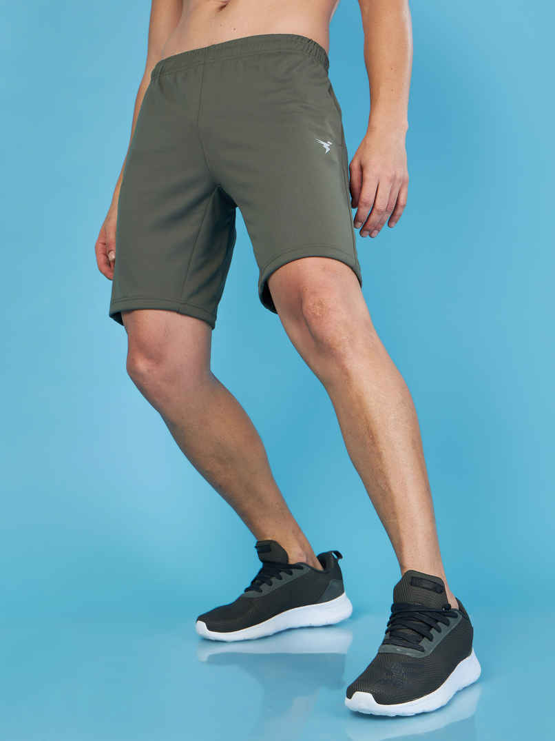 Technosport Men's Solid Slim Fit Sports Shorts with Techno Dry | Beetle - L