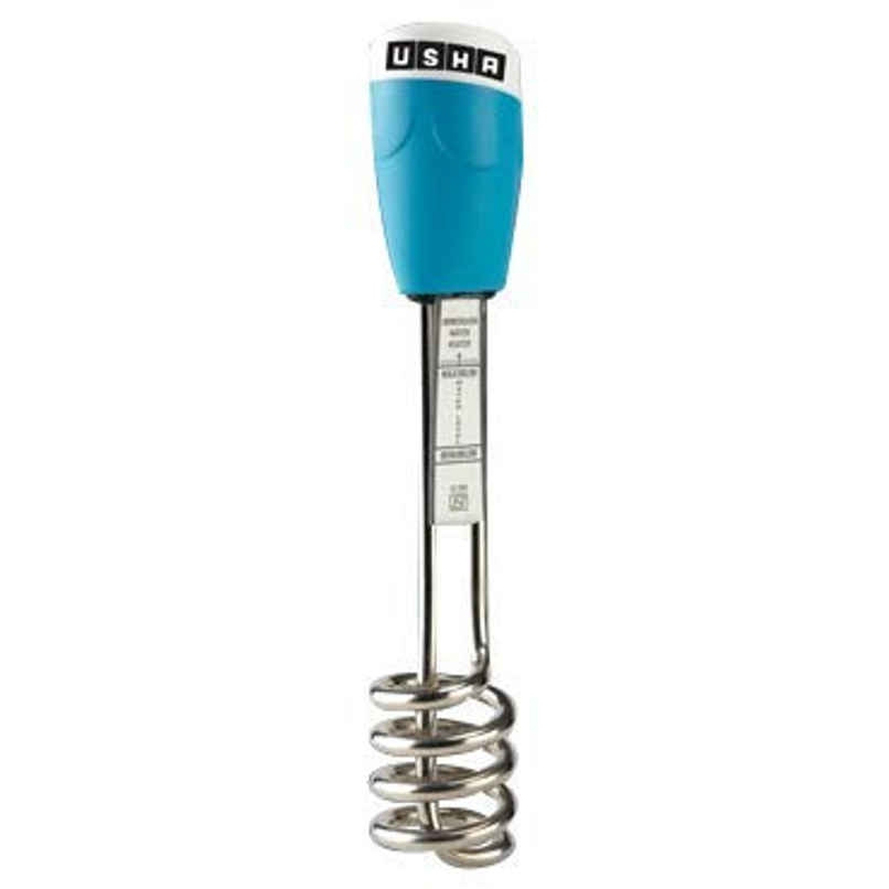 Usha IH 3810 Immersion Rod Heater, 1000W, Copper Tube Element, Nickel Plating, Easy-To-Grip - Blue Usha IH 3810 Immersion Rod Heater, 1000W, Copper Tube Element, Nickel Plating, Easy-To-Grip - Blue