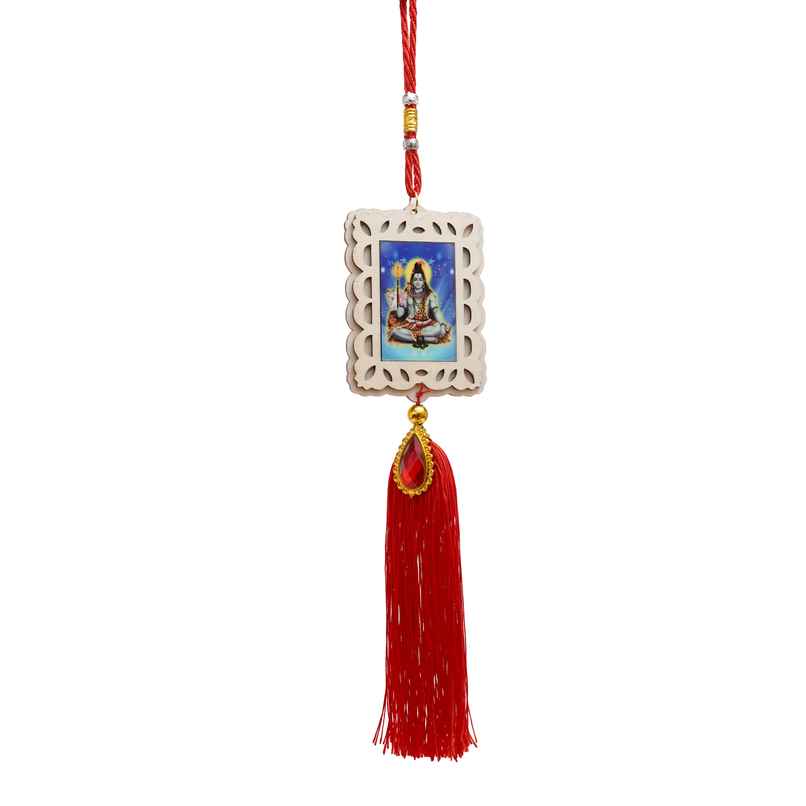 Divine Vibes Square Design Shiv Ji Car Hanging Decorative