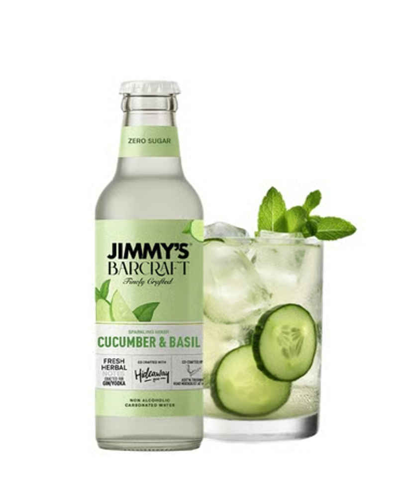 Jimmy's Barcraft Zero Sugar Sparkling Drink Mixer | Cucumber & Basil