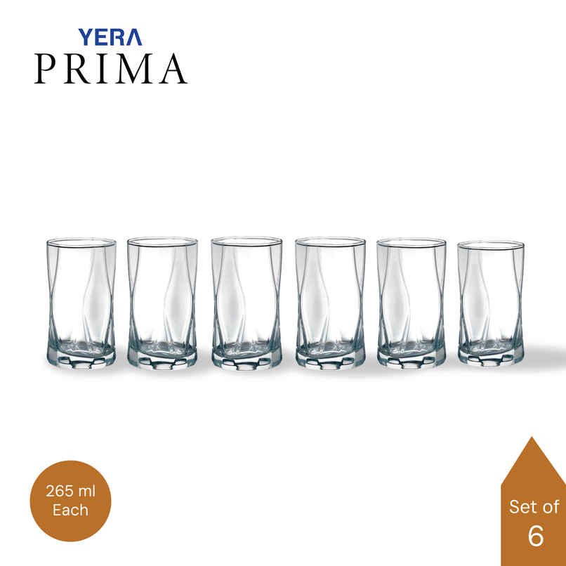 Yera Glassware Prima Water Tumbler Denver Zest | 265 ml Each Yera Glassware Prima Water Tumbler Denver Zest | 265 ml Each