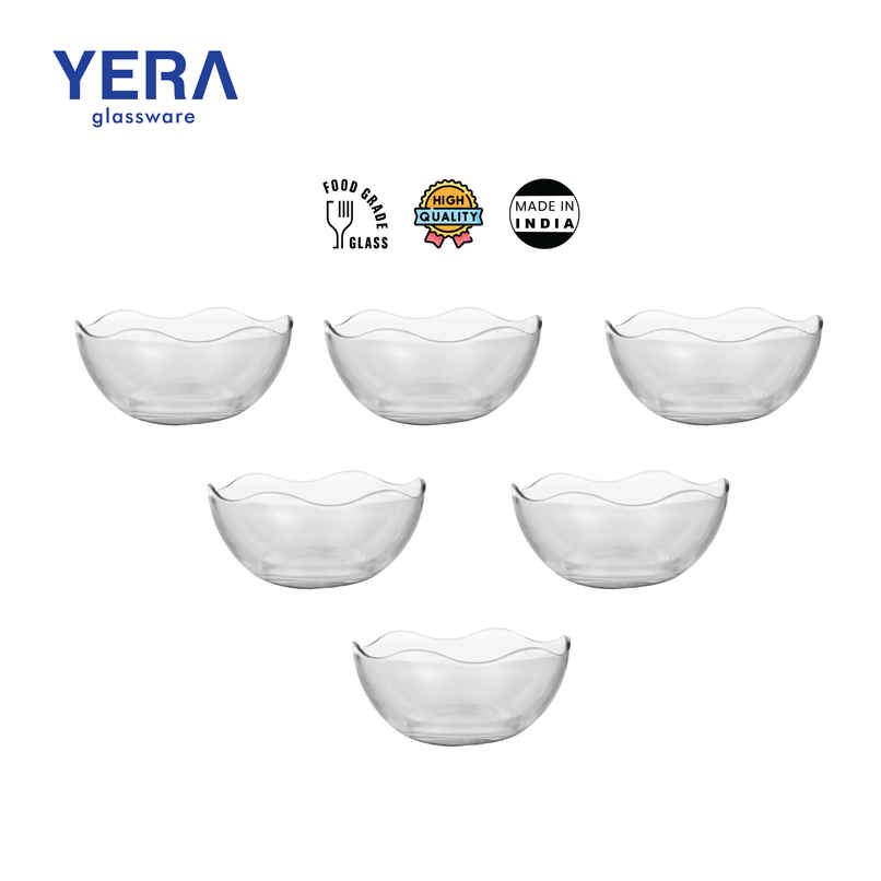 Yera Glassware Twisty Bowl Set | 190 ml Each