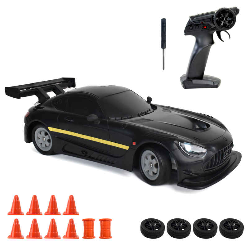 Legend of Toys Shadow Remote Control Drift Car 20Kmph 2.4Ghz | LED Lights Asphalt Black