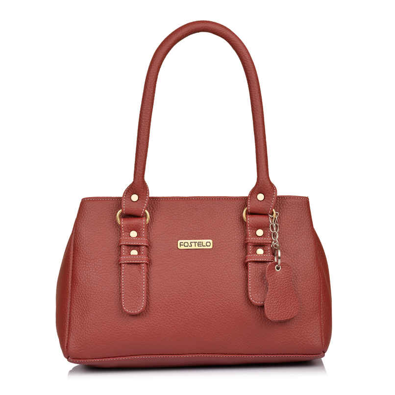 Fostelo Women's Vegan Leather Westside Handbags Shoulder Hobo Bag Ladies Purse | Maroon | Large