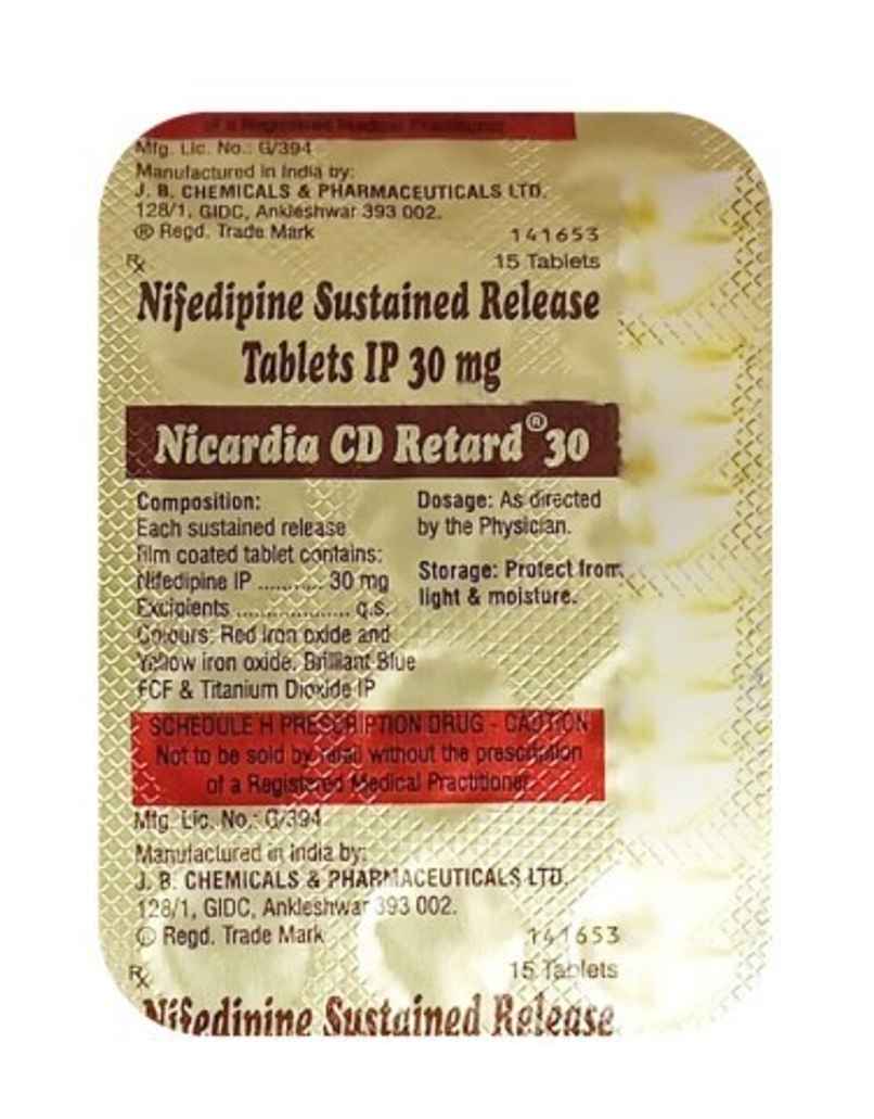 Nicardia CD Retard 30 Tablet SR Nicardia CD Retard 30 Tablet SR