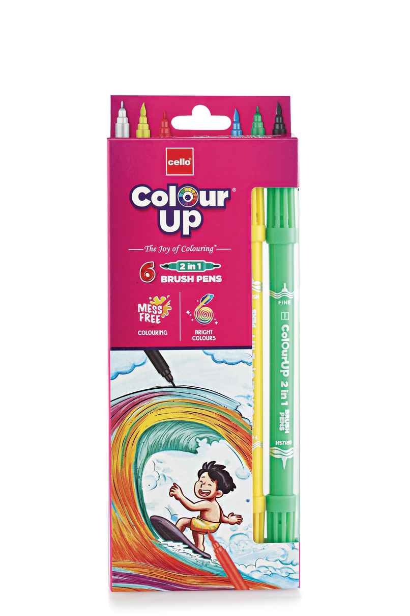 Cello Colourup Brushtip Assorted Pens (Pack Of 6)