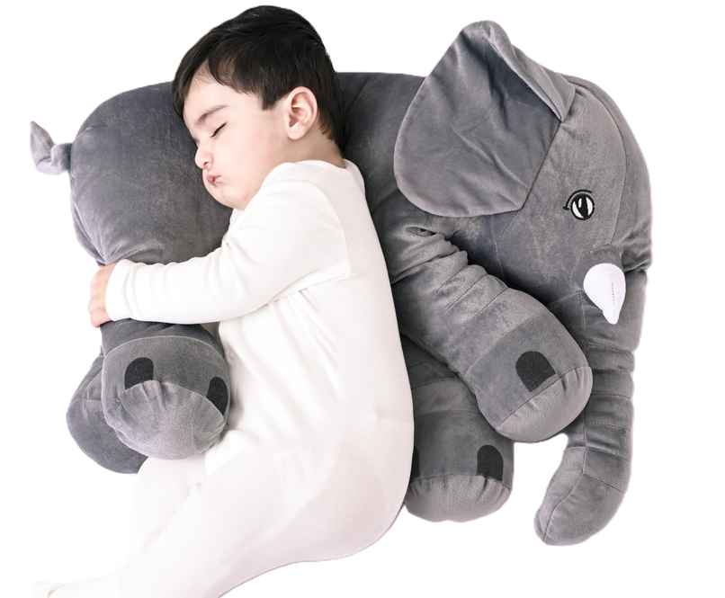 DearJoy Elephant Shaped Baby Pillow - Grey | Soft & Cuddly