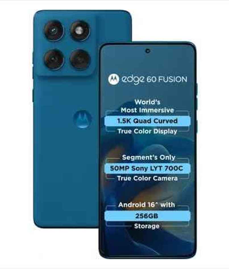 Motorola Edge 60 Fusion | 12 GB RAM | 256 GB Storage | Mykonos Blue