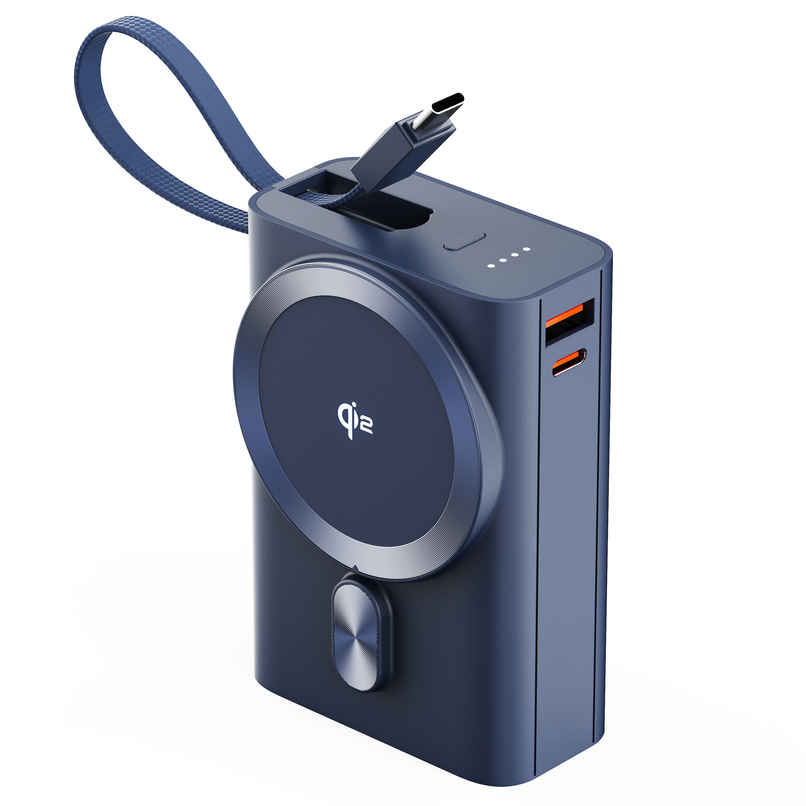 Ambrane 25W Qi22 Magsafe Wireless 20000mAh Powerbank 35W Wired Charging Fastest | Orbit Blue