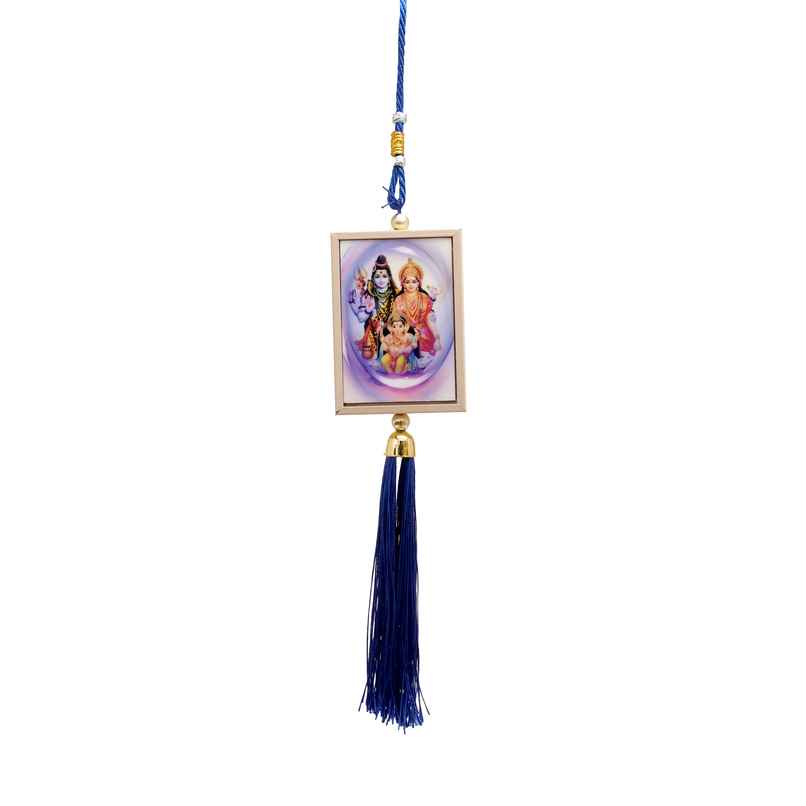 Divine Vibes Shiv Pariwar Box Shape Car Dashboard Hanging