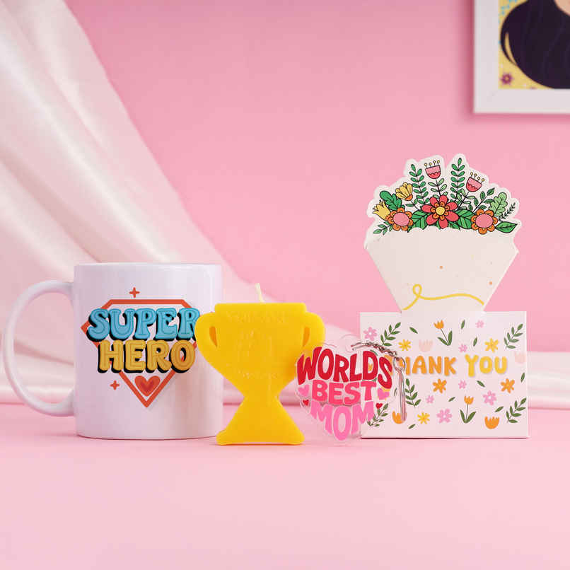 World's Best Mom Superhero Mug Hamper | Oye Happy World's Best Mom Superhero Mug Hamper | Oye Happy