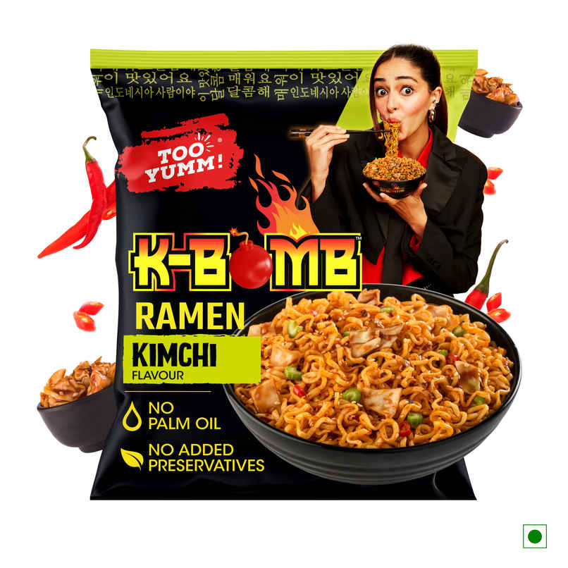 Too Yumm! K-Bomb Ramen Kimchi | Ready To Cook Instant Noodles | Korean VEG | No Palm Oil