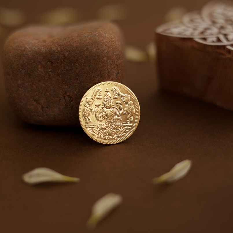 Lakshmi Artificial Puja Coin | Pooja Religious Ceremony Item | Gold | Oye Happy