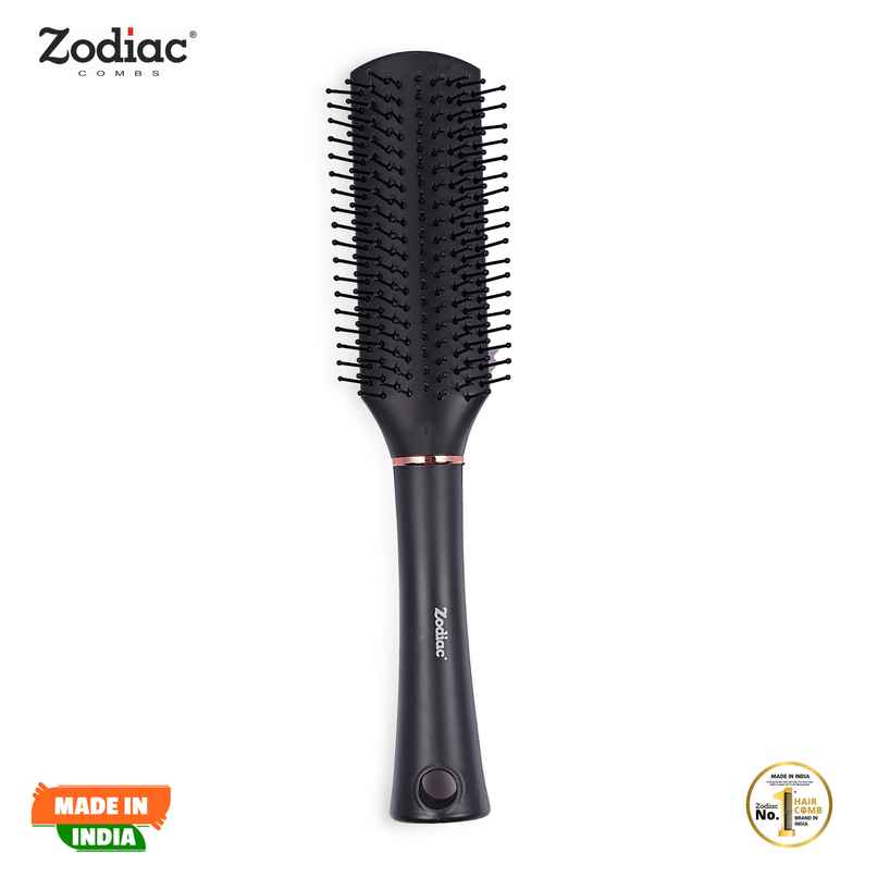 Zodiac Swiss Flat Hair Brush | Black Matt