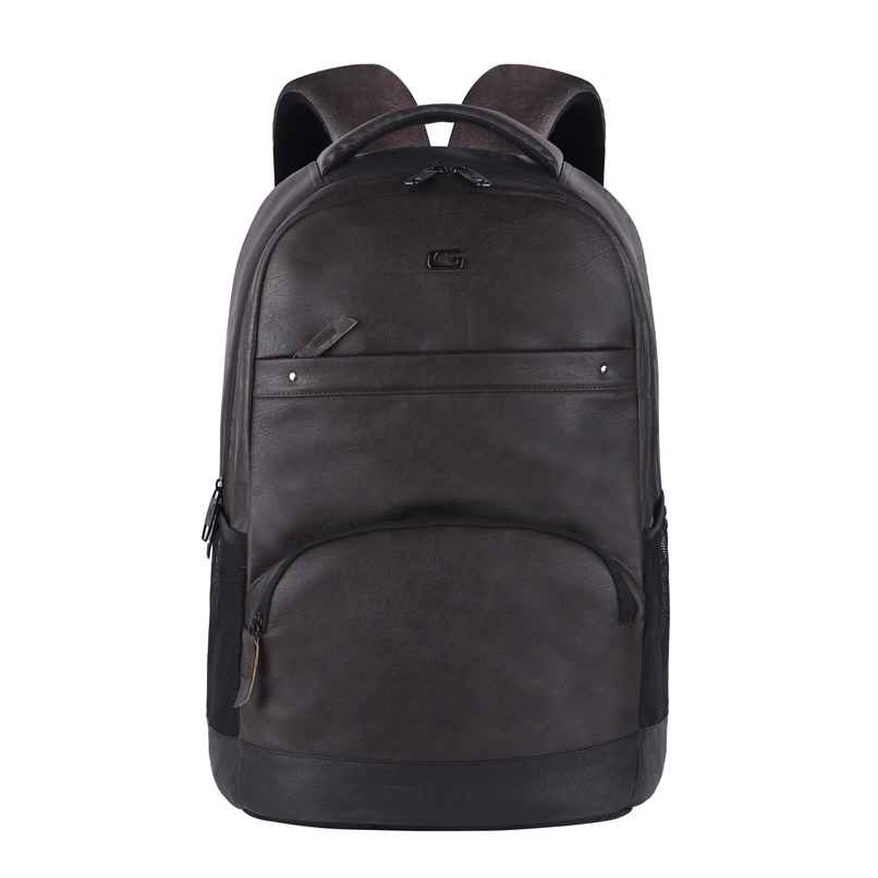Gear Unisex Solid Faux Leather 28 L Anti Theft Backpack | Brown and Black - Free Size Gear Unisex Solid Faux Leather 28 L Anti Theft Backpack | Brown and Black - Free Size