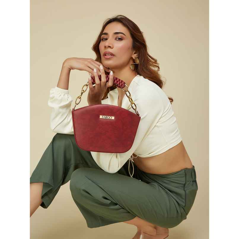 Fargo Womens Stylish Maroon Sling Bag | FGO-763