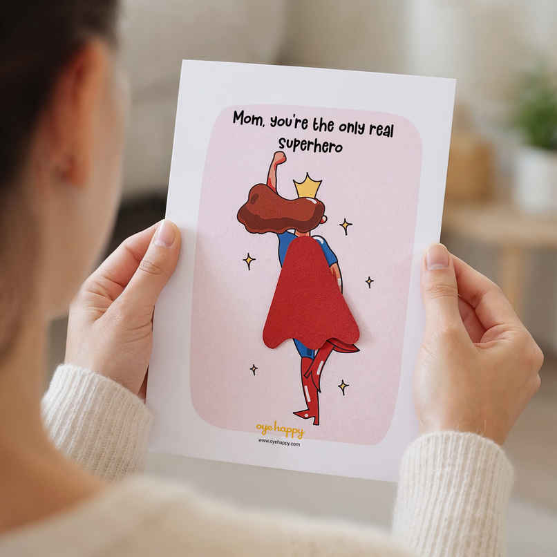 Supermom Cape Greeting Card | Oye Happy Supermom Cape Greeting Card | Oye Happy