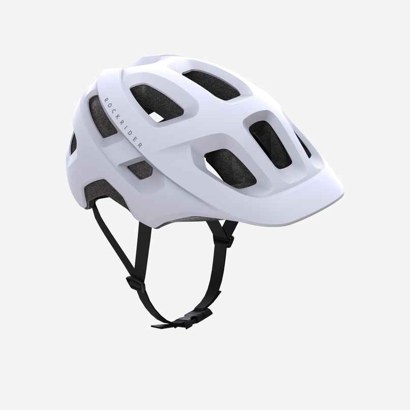 Decathlon | Rockrider Adult MTB Cycling Helmet | White - M Decathlon | Rockrider Adult MTB Cycling Helmet | White - M