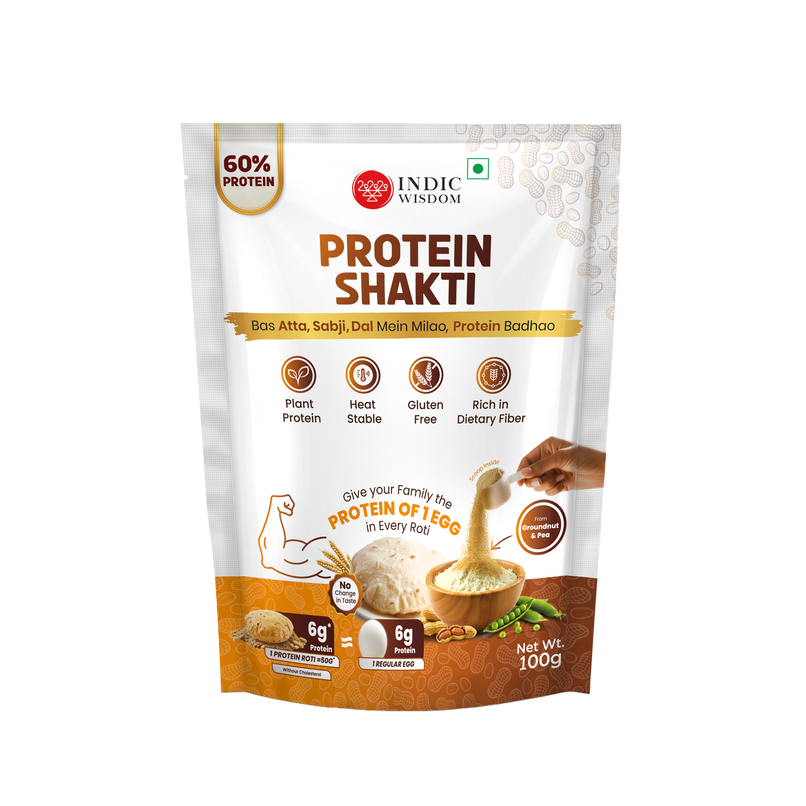 Indic Wisdom's Protein Shakti | Plant Protein for Daily Meals | Add to Atta | Daal | Subji | 6g Protein 1 Roti Indic Wisdom's Protein Shakti | Plant Protein for Daily Meals | Add to Atta | Daal | Subji | 6g Protein 1 Roti