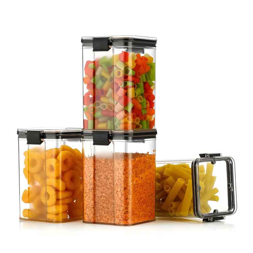 Youbee Plastic Lock Square Containers For Kitchen Storage, Food & Multipurpose P1200 ml Set Of 2 Youbee Plastic Lock Square Containers For Kitchen Storage, Food & Multipurpose P1200 ml Set Of 2