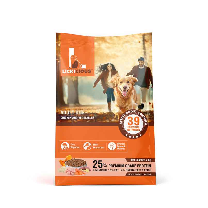 LICKICIOUS Adult Dog Chicken & VEGetable | Dry Dog FOOD