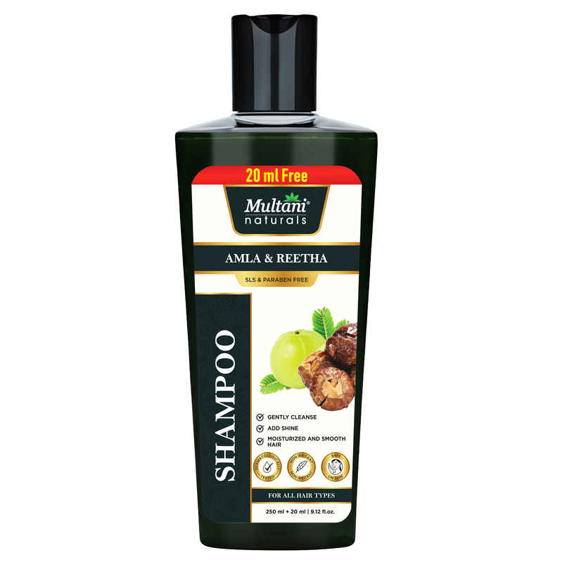 Multani Naturals Amla & Reetha Hair Shampoo | Thicker & Stronger Hair | SLS & Paraben Free