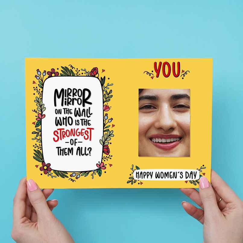 Women's Day Mirror Card | Unique Greeting Card with Real Mirror Attached | Oye Happy