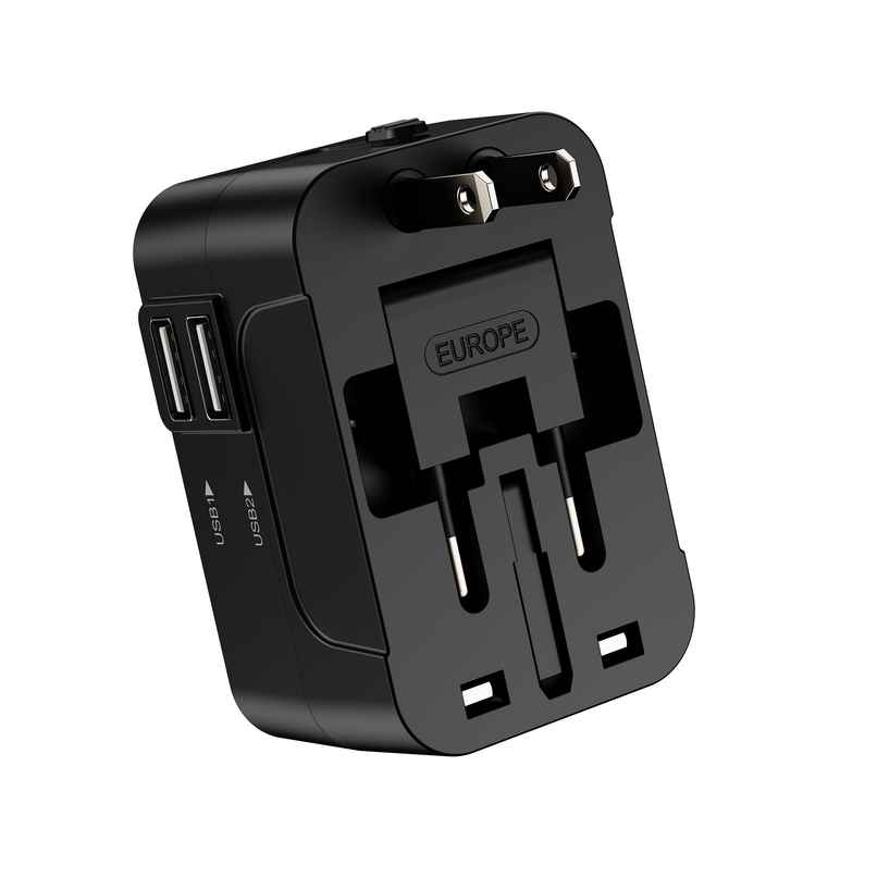 boAt Universal Adaptor C10 w/ 5 in 1 adaptor with safety shutter,Compatible | Carbon Black