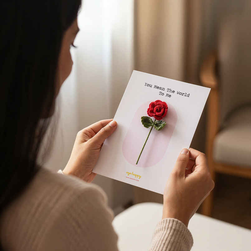 Crochet Flower Magnet Greeting Card | Happy Mail Crochet Flower Magnet Greeting Card | Happy Mail