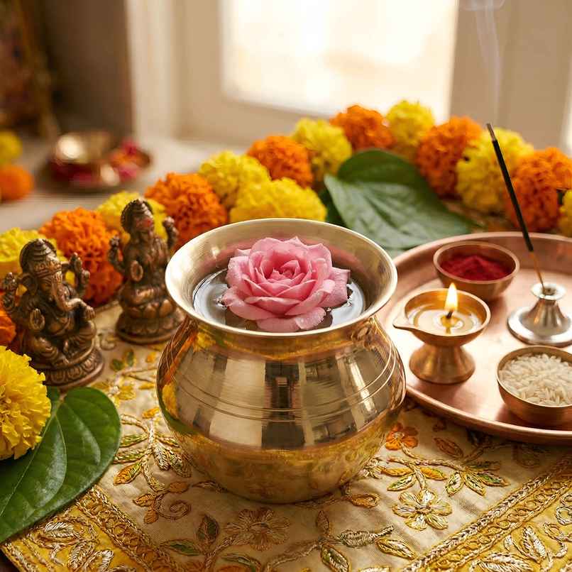 Brass Kalash for Pooja | Happy Mail
