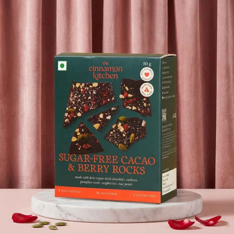 The Cinnamon Kitchen Sugar-Free Cacao & Berry Rocks Dark Chocolate The Cinnamon Kitchen Sugar-Free Cacao & Berry Rocks Dark Chocolate