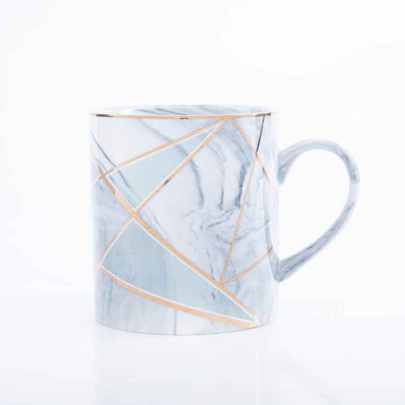 Coffee Mug Marble And Gold Rim | Gray | Gibox