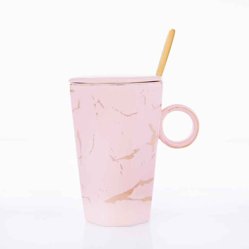 Gibox Frosting Mug Ceramic Marble Set Pink- Gibox Frosting Mug Ceramic Marble Set Pink-